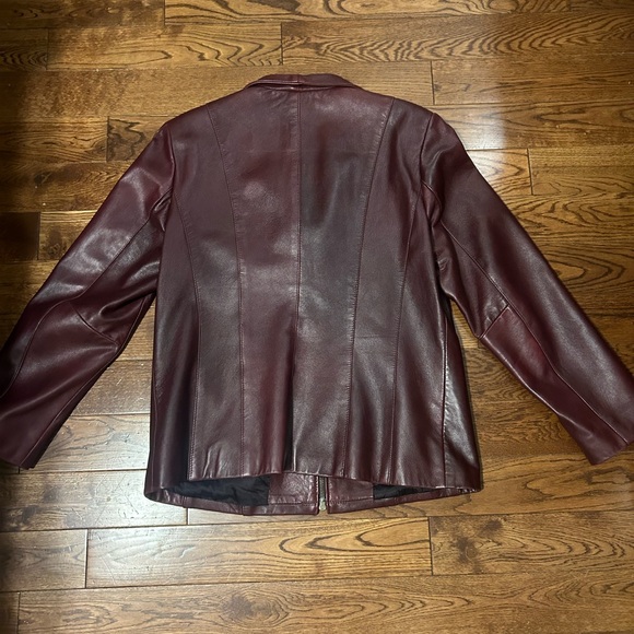 Genuine Leather Plum Jacket - Picture 3 of 3
